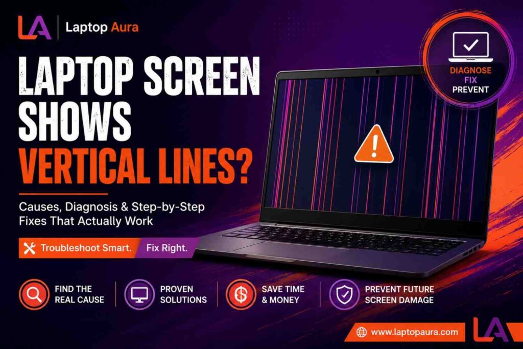 Laptop Screen Shows Vertical Lines