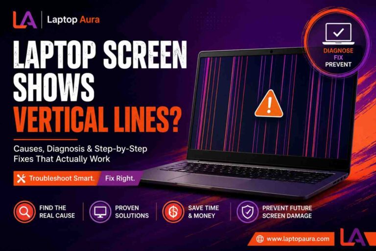 Laptop Screen Shows Vertical Lines