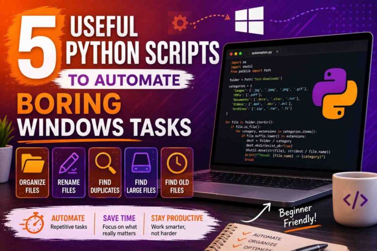 5 useful Python scripts to automate boring Windows tasks