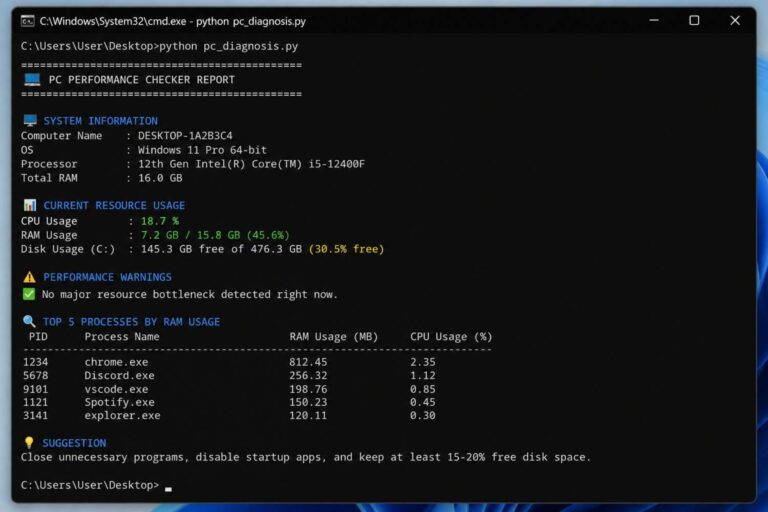 Free-Python-PC-Performance-Check